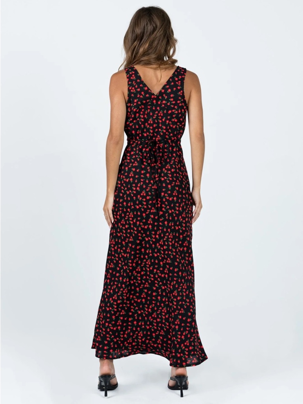Nellie Maxi Dress Black/Red Floral - Picture 2 of 3